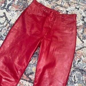 Vintage Rem Garson red leather pant